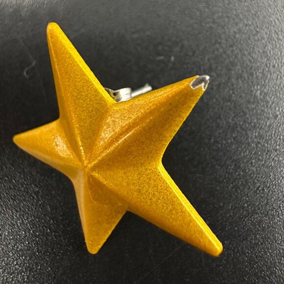 Vintage 1980s Earrings Lot Black Teardrop Green Wave Pink Geometric Yellow Star - Picture 5 of 8